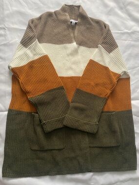 Time and Tru Women’s Colorblock Open Cardigan Size Medium NWT